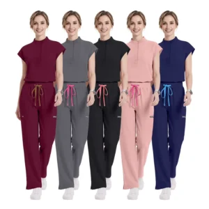 Women’s Stretch Breathable Hospital Uniform Scrubs Custom Logo