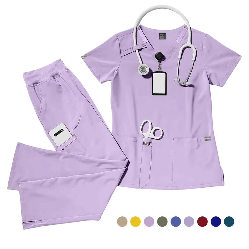 Women's Stretch Breathable Jogger Medical Scrub Set with Spandex