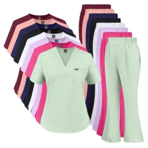 Women’s Stretch Polyester Spandex Nursing Scrub Set