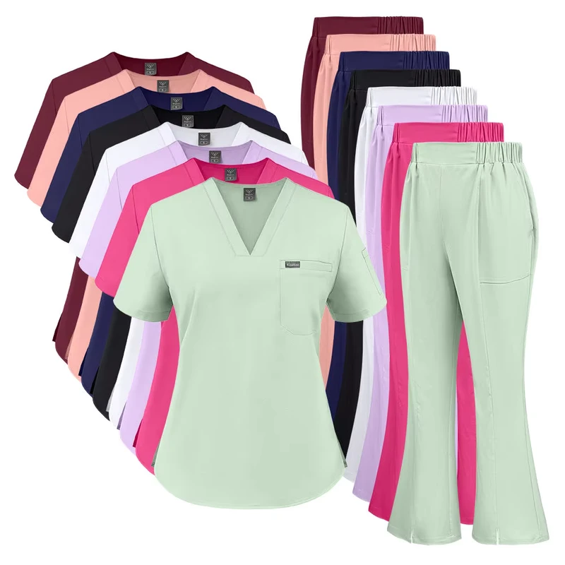 Women's Stretch Polyester Spandex Nursing Scrub Set