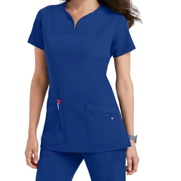 Womens-Stretch-Scrub-Set-V-Neck-Short-Sleeve-Top-and-Jogger-Pants