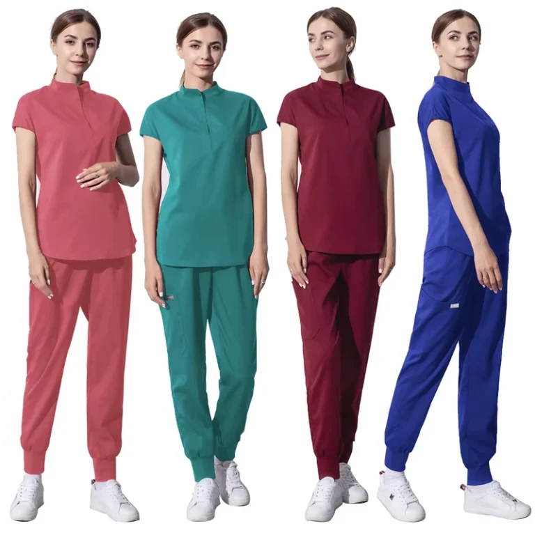 Womens-Surgical-Nursing-Uniform-Sets-Polyester-Scrub-Set-Breathable-Anti-Bacterial-Casual-Summer-Dress