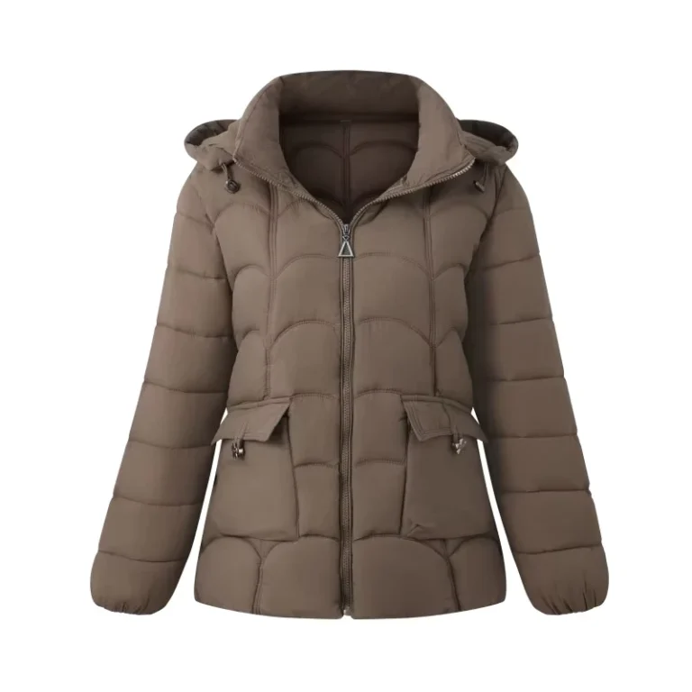 Womens-Vintage-Windbreaker-Mid-Long-Padded-Winter-Jacket-Woven-Polyester-Insulated-Hooded-with-Stand-Collar-Zipper