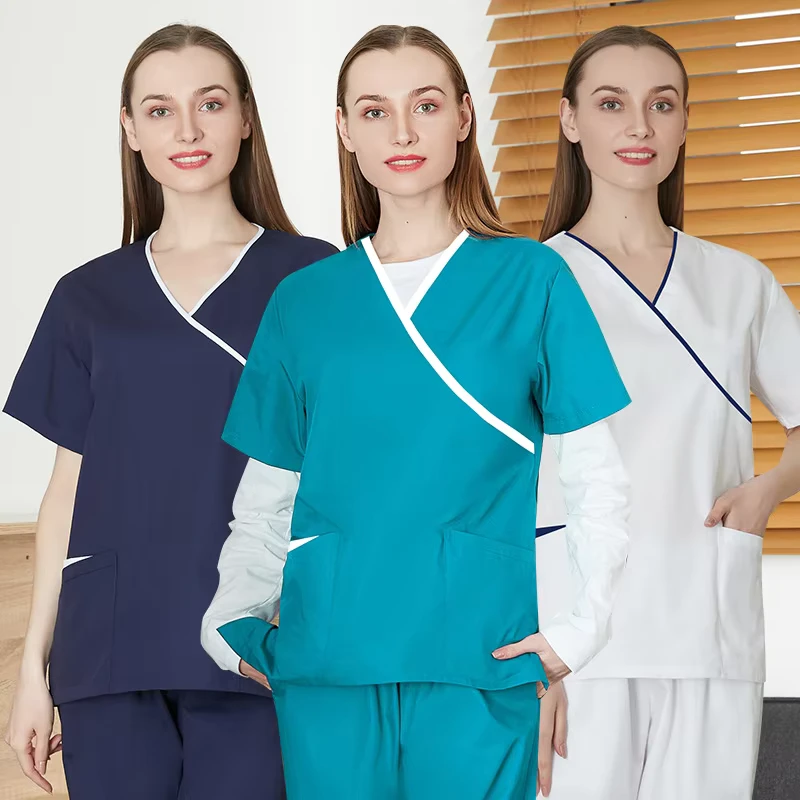 Women’s Waterproof Medical Scrub Uniform Set for Hospital and Nursing Use