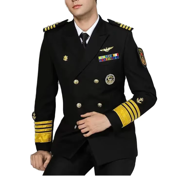 Womens-White-Long-Sleeve-Airline-Pilot-Uniform-Shirt-with-Captain-Stripes-100-Polyester