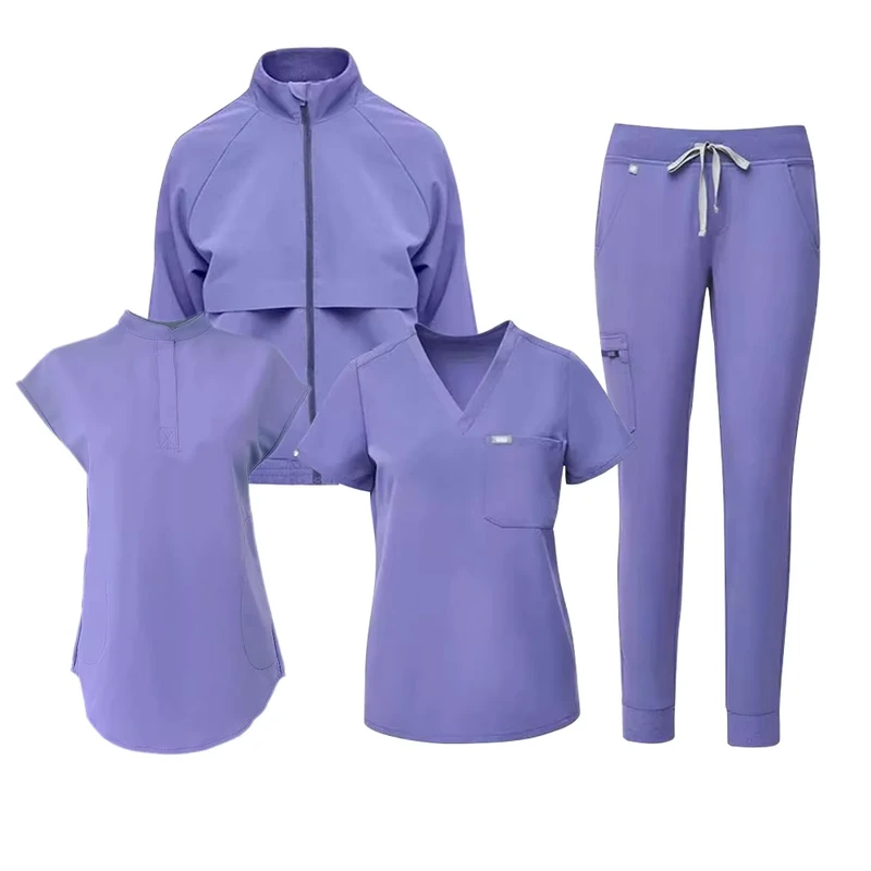 Women's Woven Cotton Medical Scrub Set