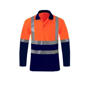 Women’s and Men’s Hi Vis Reflective Safety Clothing Custom Logo Long Sleeve Polo Shirts High Visibility Work Wear