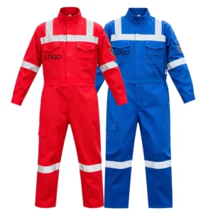 Work Coveralls With Reflective Strips Flame Retardant One piece Workwear High Reflection Safety Durable Work Clothes