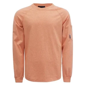 Work Shirt Heather Series 6oz Cotton Flame Resistant T Shirt NFPA2112 CAT2 Fire Retardant Crew Neck Stretchy Aramid Thread