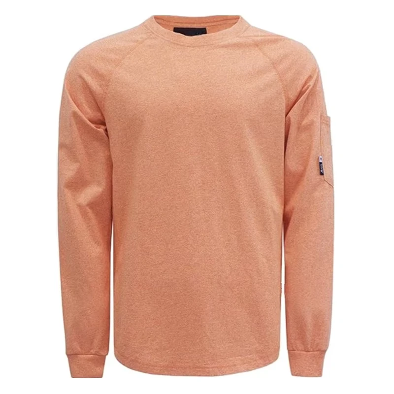 Work Shirt Heather Series 6oz Cotton Flame Resistant T Shirt NFPA2112 CAT2 Fire Retardant Crew Neck Stretchy Aramid Thread