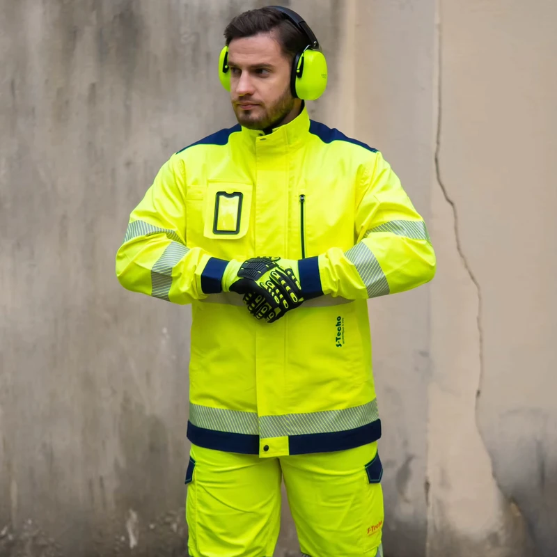 Work Suit for Construction Reflector Hi Vis Jacket and Pants Set Safety Workwear New Model