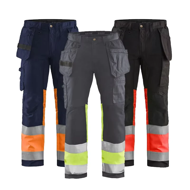 Work Winter Cordura Athletic Cargo Work Pants Heavy Duty Safety Hi Vis Trousers