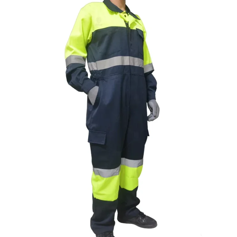 Worker-Wear-Two-Tone-Safety-Coverall-with-Hi-Vis-Reflective-Tape-Customized-Logo-Cotton-Polyester-Fabric