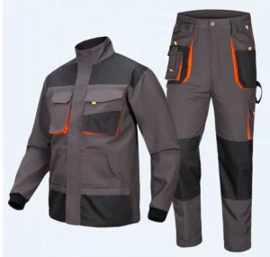 Workers Cotton Polyester Canvas Durable Knee Padded High Strength Durable Multi pockets Workwear Jacket Coat and Pants Uniforms