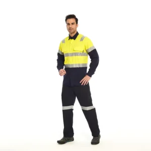 Working Uniform Reflective Safety Suit Hi Vis Yellow Orange Shirt Pants Sets Hi Vis Clothes