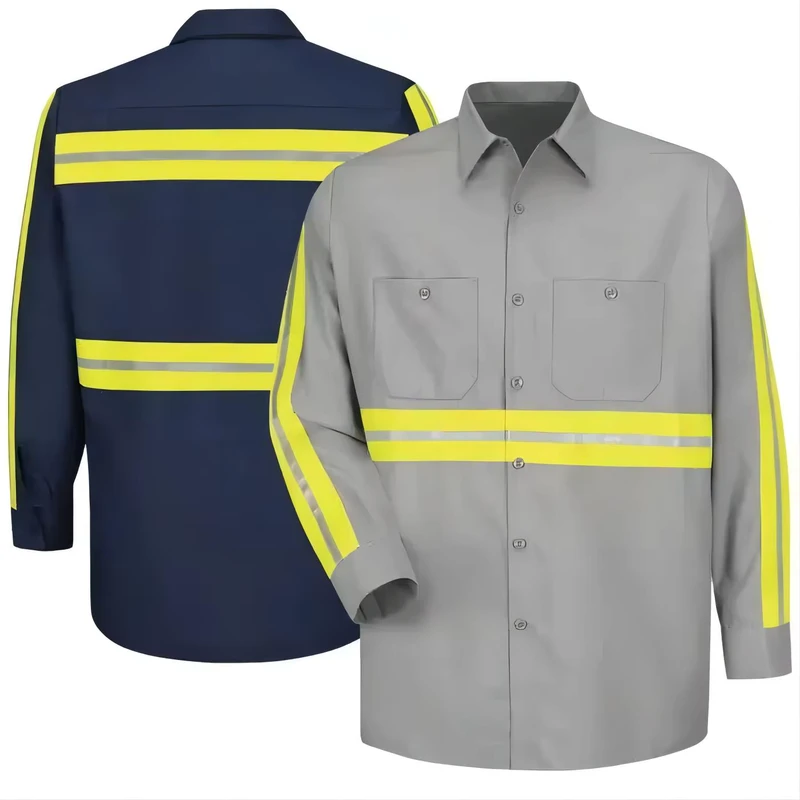 Workshop Hi Vis Reflective Shirt Mechanic Long Work Shirt Used Technician Uniforms Work Wear Short Shirt