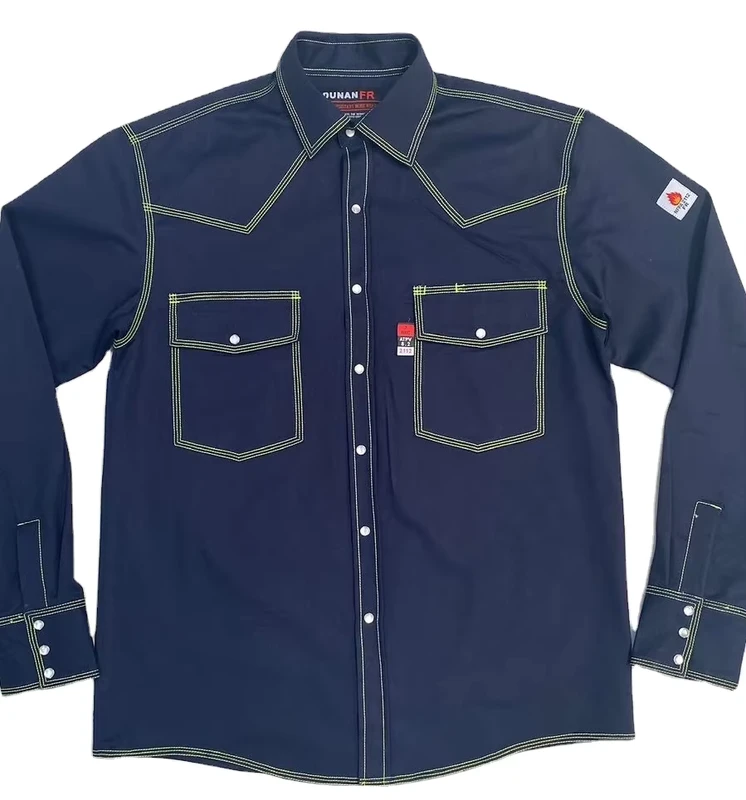 Workwear-Fireproof-Flame-Resistant-Cotton-FR-Jean-Shirts-with-150C-300C-Heat-Resistance-Level-D-Protection-Regular-Fit