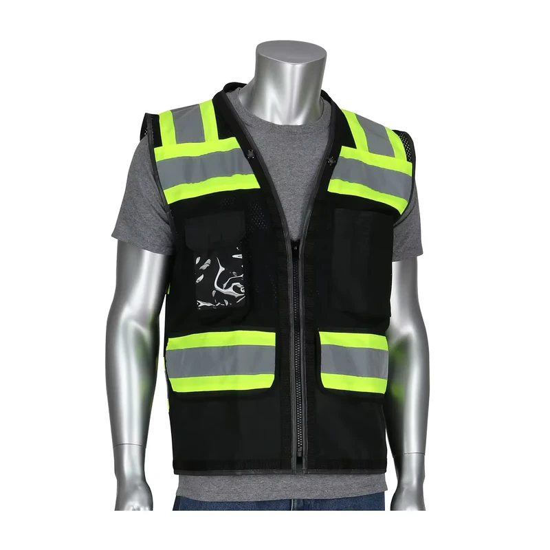 Workwear Suppliers Customizable Logo High Visibility Security Jacket With Multi pockets Colorful Reflective Safety Work Vest