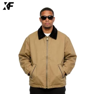 XUFEI Original OEM Custom High Quality Heavy Weight Work Wear Coach Vintage Oversized Baggy Cotton Twill Canvas Jacket Men