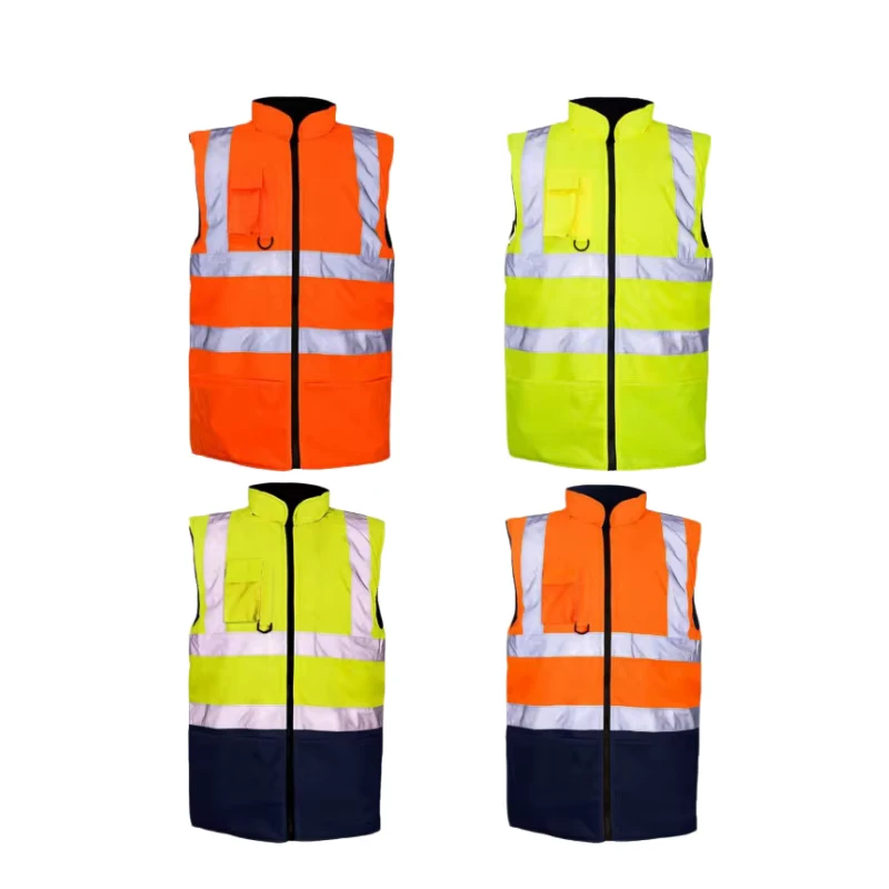 XZL Orange Reflective Safety Vest ANSI Class 3 High Visibility Waterproof Breathable Jacket Mesh Fabric Card