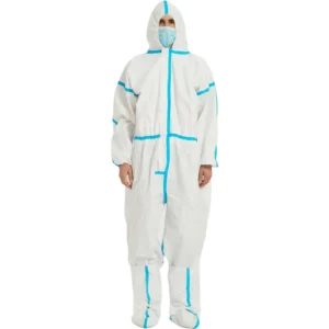 Xiantao Factory Direct Disposable Medical Protective Coverall Nonwoven Chemical PPES with Hood for Adults Gown Style