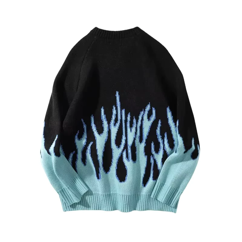 YF OEM ODM Custom Logo Jacquard Autumn Winter 100% Cotton Breathable Knitwear Custom Knitted Mens Sweater