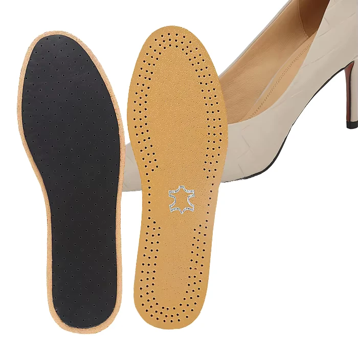 YIBO-Customized-Brown-Genuine-Leather-Foam-Insole-for-Business-Use-Soft-Comfort-Foot-Protection-Sizes-35-50-50g