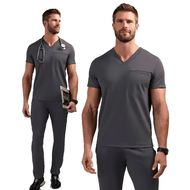 YUHONG-Custom-High-Elastic-NS-Woven-Medical-Uniform-Scrubs-for-Doctors-with-Custom-Neckline-Design-and-Flexible-Fit
