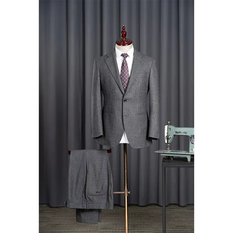YY039 YZ039 Men's Slim-Fit Business Casual Suit Set, Pleated Front, Breathable, Plus Size