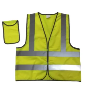 Yellow Hi Vis Surveyor Engineer EMS Medical Construction Reflective Safety Vest Class 2 with Pouch Bag
