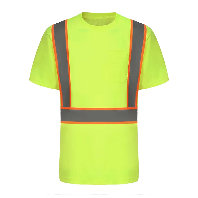 Yellow Reflective Vest Custom Logo Hi Vis Safety Vest Construction Reflective Clothing