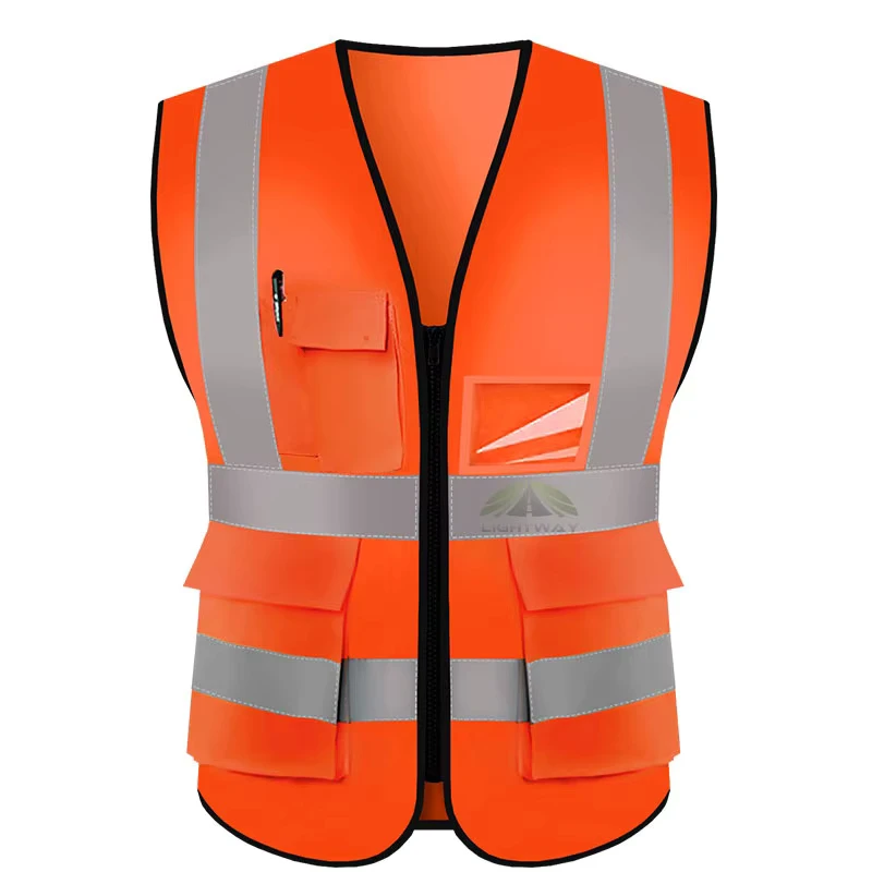 Yellow Zipper Black Safety Jacket Reflective Vest Color Blue Hi Vis Executive Airport Personalized Safety Reflectors Vest Cargo