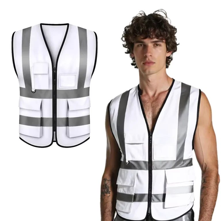 Yolite-Supply-White-Customized-High-Visibility-Running-Reflective-Work-Construction-Vest-With-Safety-Tape-Pockets-Hi-Vis-Jacket