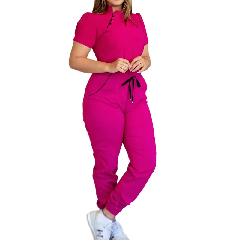 Yuhong Personalized Christmas Tailored Excellence Medical Dental Doctors Scrubs Uniforms Sets Winter Nurse pink Hospital Uniform