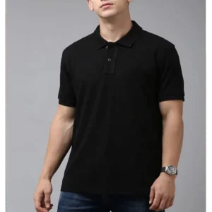 ZN Black Color Short Sleeve Work Uniform Sports Business Wear Polo t Shirt for Men