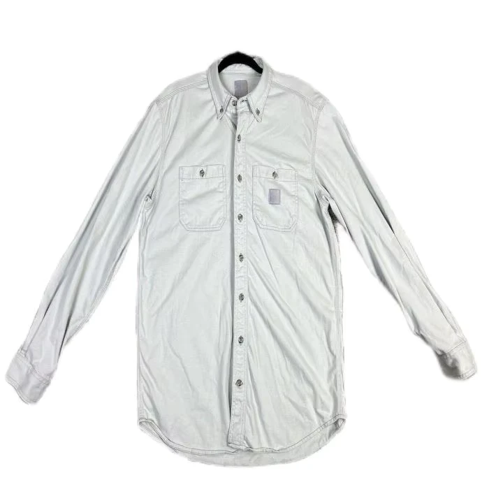 ZX Mens Button Down Long Sleeve Work Shirt Multi Pockets Oxford No Tag Force FR Flame Resistant Shirt Cat 2