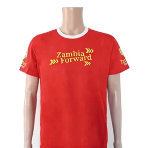 Zambia General Presidential Election Campaign T-Shirt, Vintage 200% Cotton All-Over Print Crew Neck