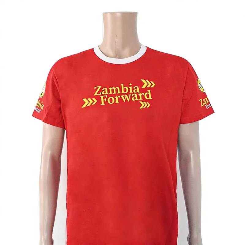 Zambia General Presidential Election Campaign T-Shirt, Vintage 200% Cotton All-Over Print Crew Neck