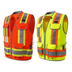Zheda 300D Oxford Cloth Class 2 High Visibility Engineering Construction Surveyor Worker Safety Jacket Customized Reflective