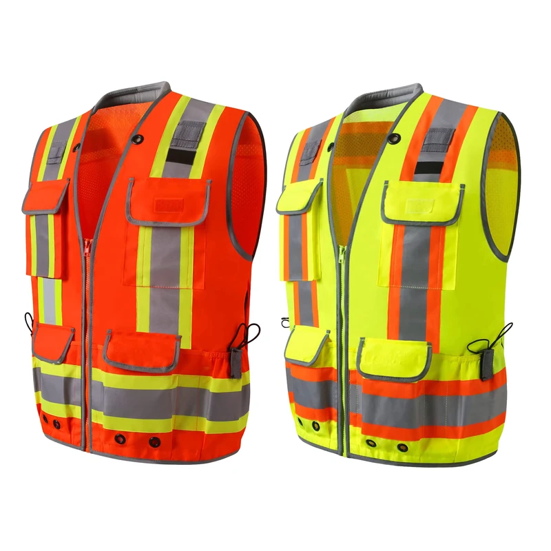 Zheda 300D Oxford Cloth Class 2 High Visibility Engineering Construction Surveyor Worker Safety Jacket Customized Reflective
