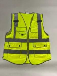 Zipper Front Multi-Pocket Breathable High-Vis Reflective Safety Vest for Road Safety
