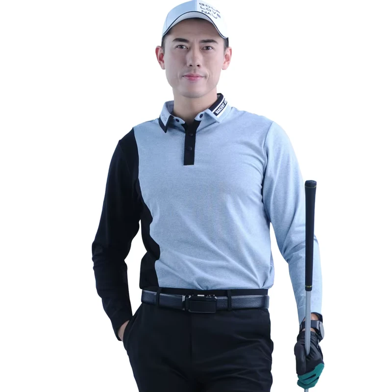 new design polo t shirt men's long sleeve golf polo shirt